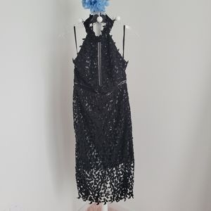 BARDOT // Gemma Sequin Lace Halter Midi Dress